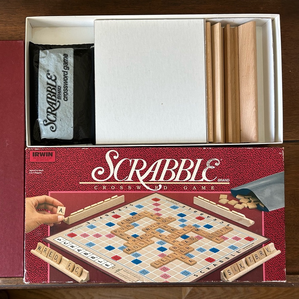 Scrabble Crossword Game 1989, Milton Bradley Company - Complete Set
